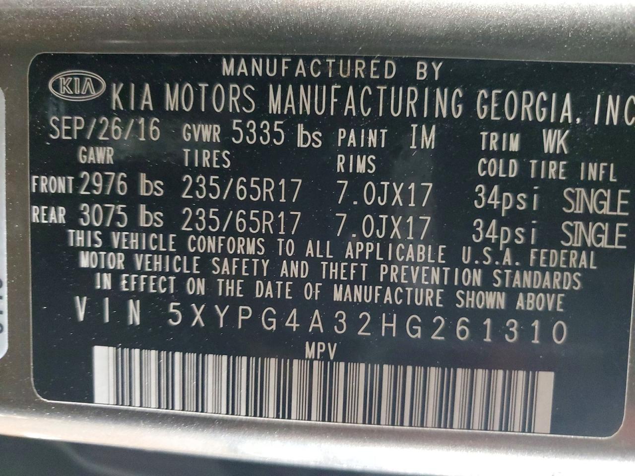 2017 KIA Sorento lx