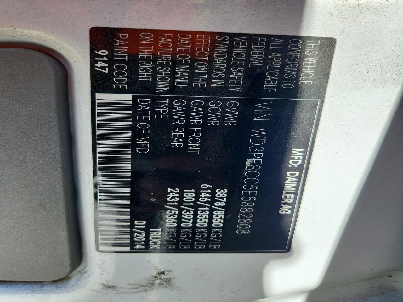 2014 Mercedes-Benz Sprinter 2500