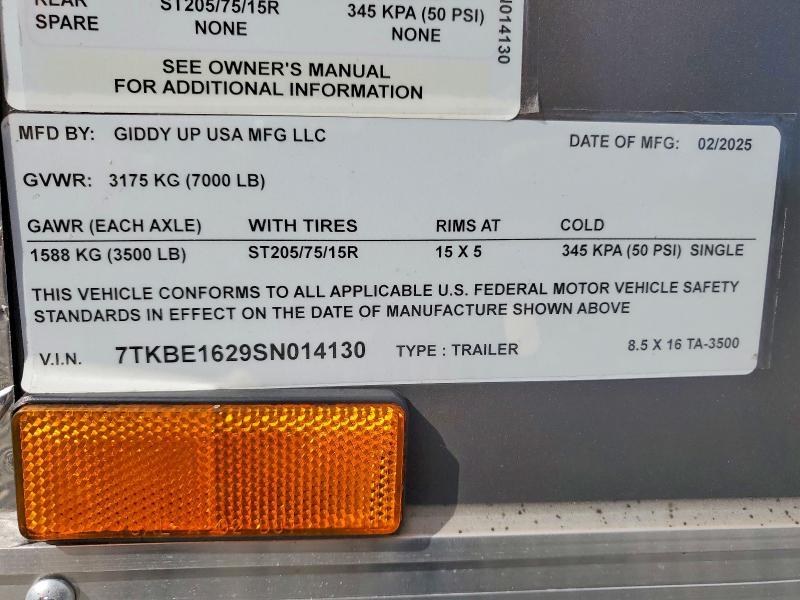2025 Giddy Up 8.5x16 Ta-3500 Enclosed Cargo Trailer