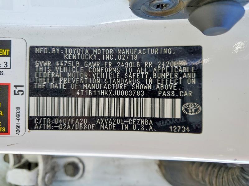 2018 Toyota Camry le