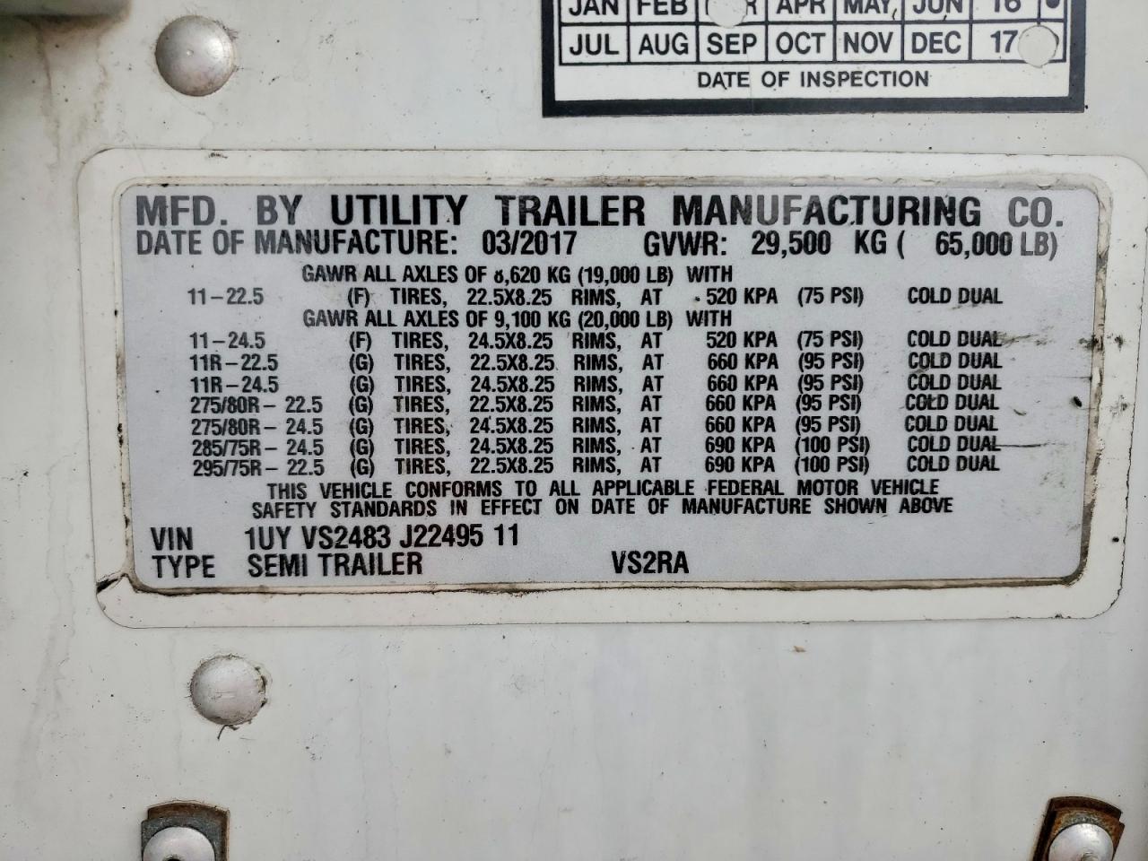 2018 Utility VS2RA Refrigerated Van Trailer