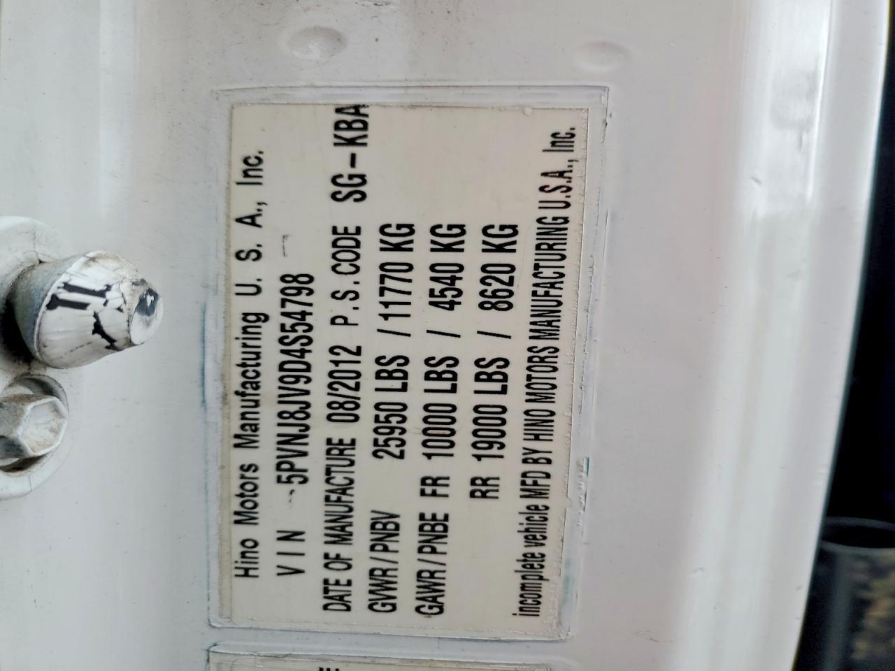 2013 Hino 258/268 Dump Truck