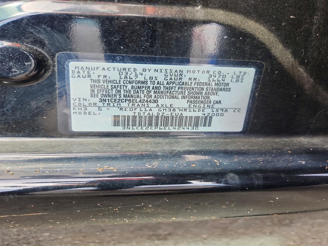 2014 Nissan Versa Note sv