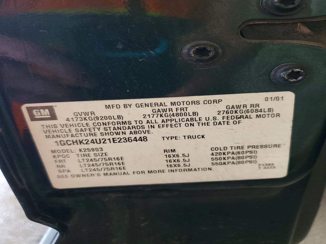 2001 Chevrolet Silverado K2500 Heavy Duty