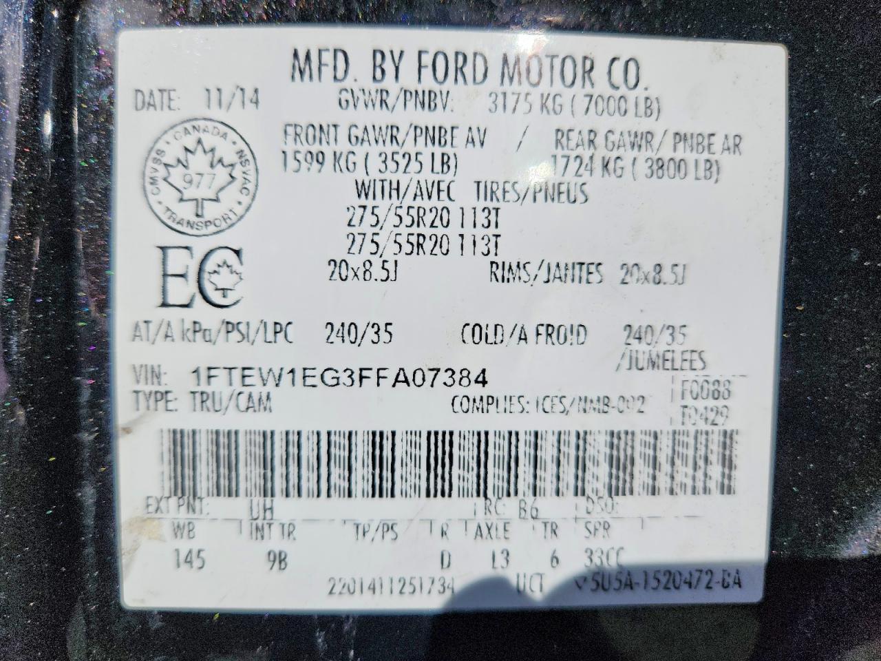 2015 Ford F150 Supercrew