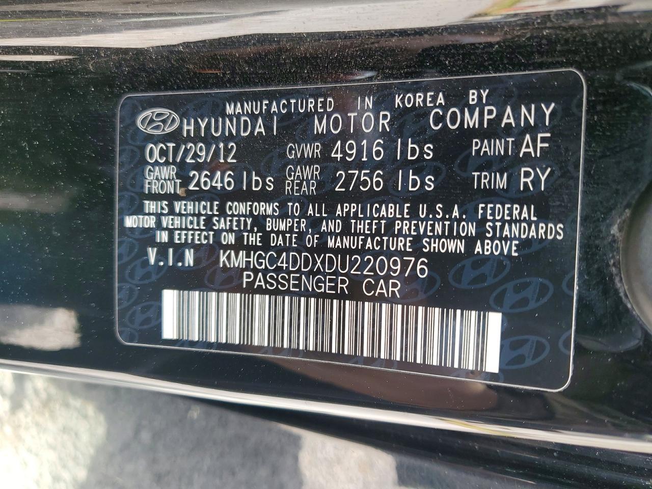 2013 Hyundai Genesis 3.8l