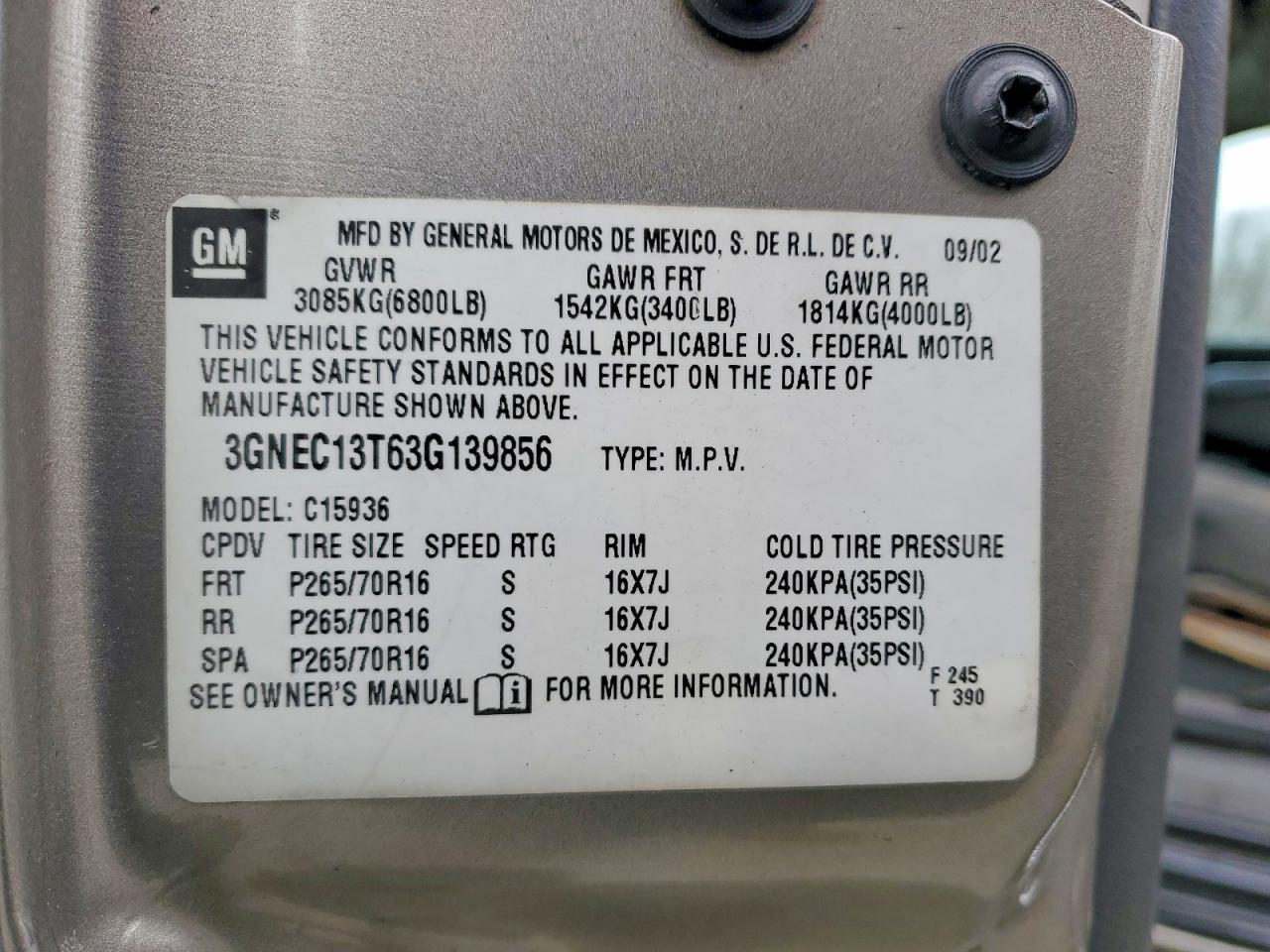 2003 Chevrolet Avalanche C1500