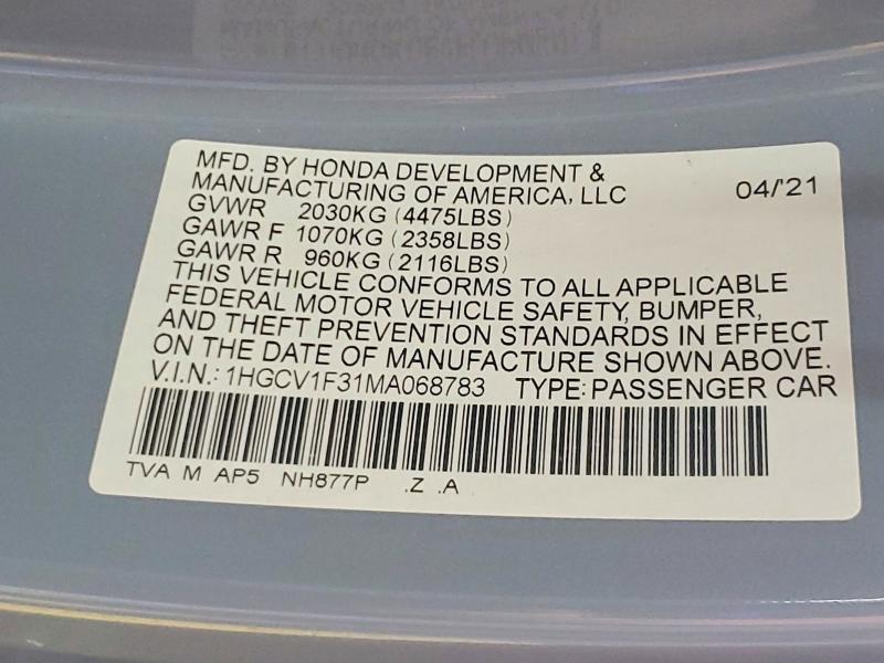 2021 Honda Accord Sport