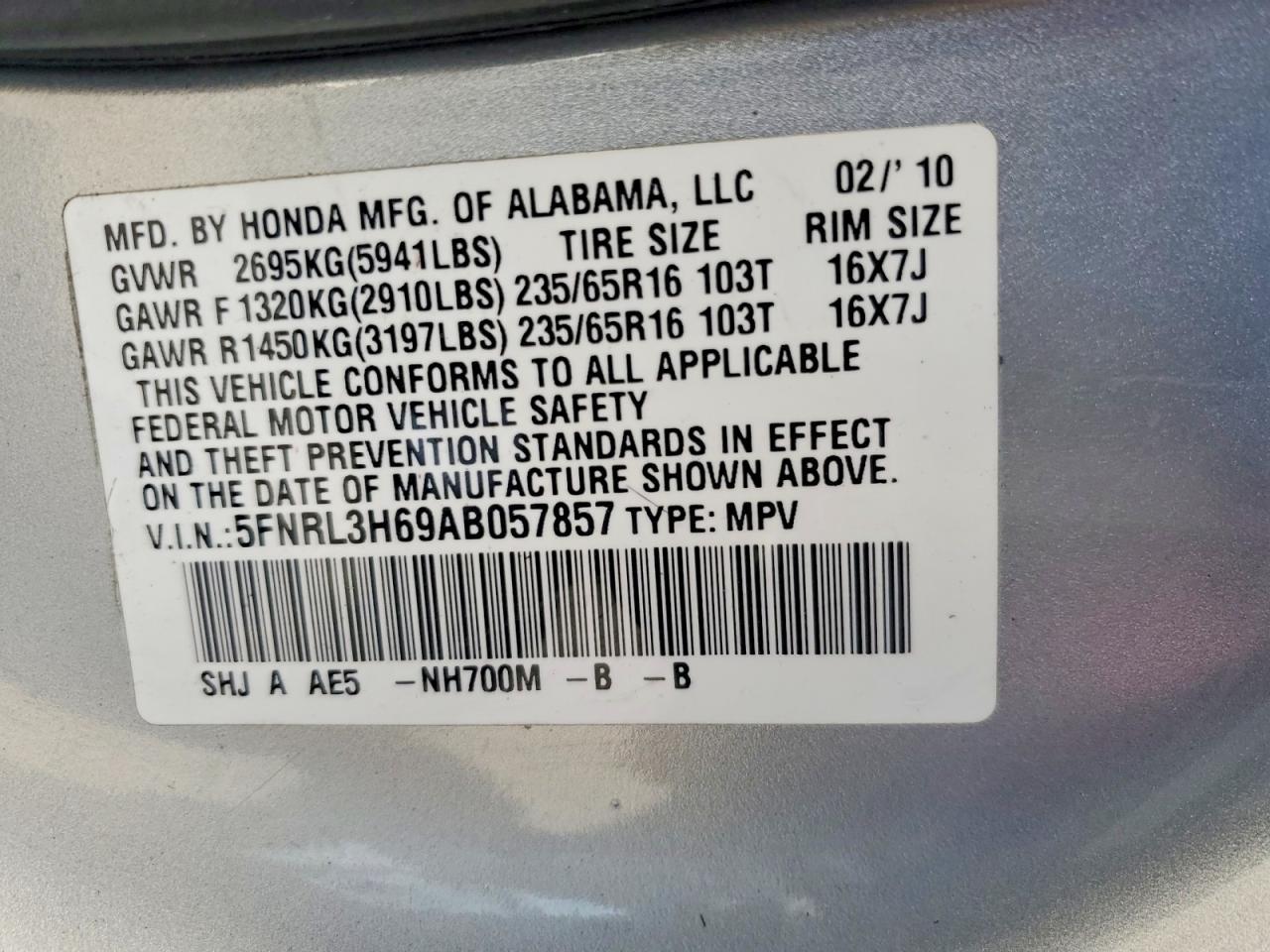 2010 Honda Odyssey