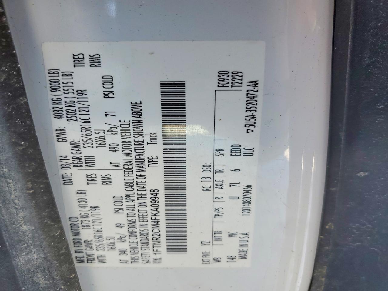 2015 Ford Transit 250 Delivery van