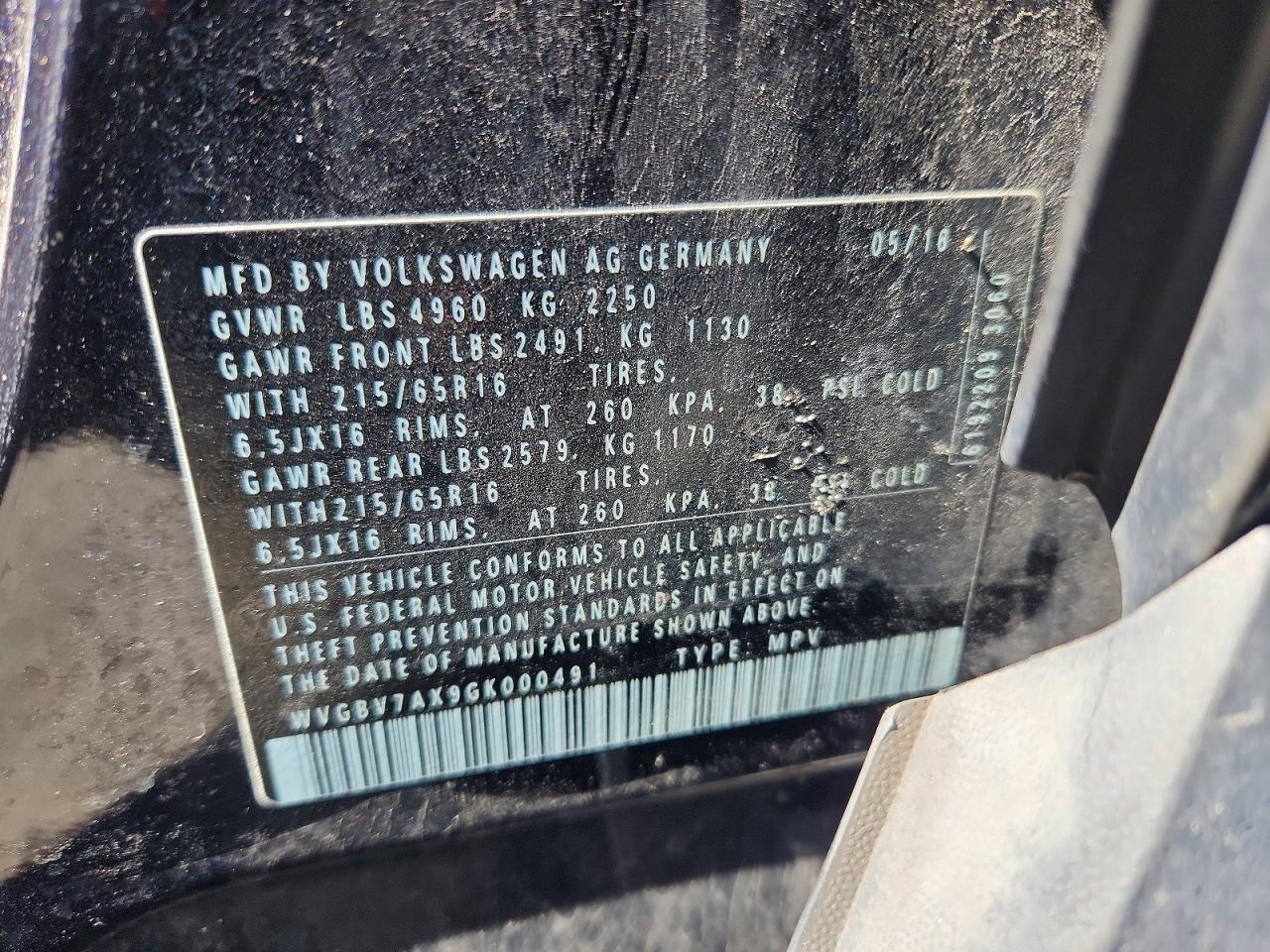 2016 Volkswagen Tiguan s