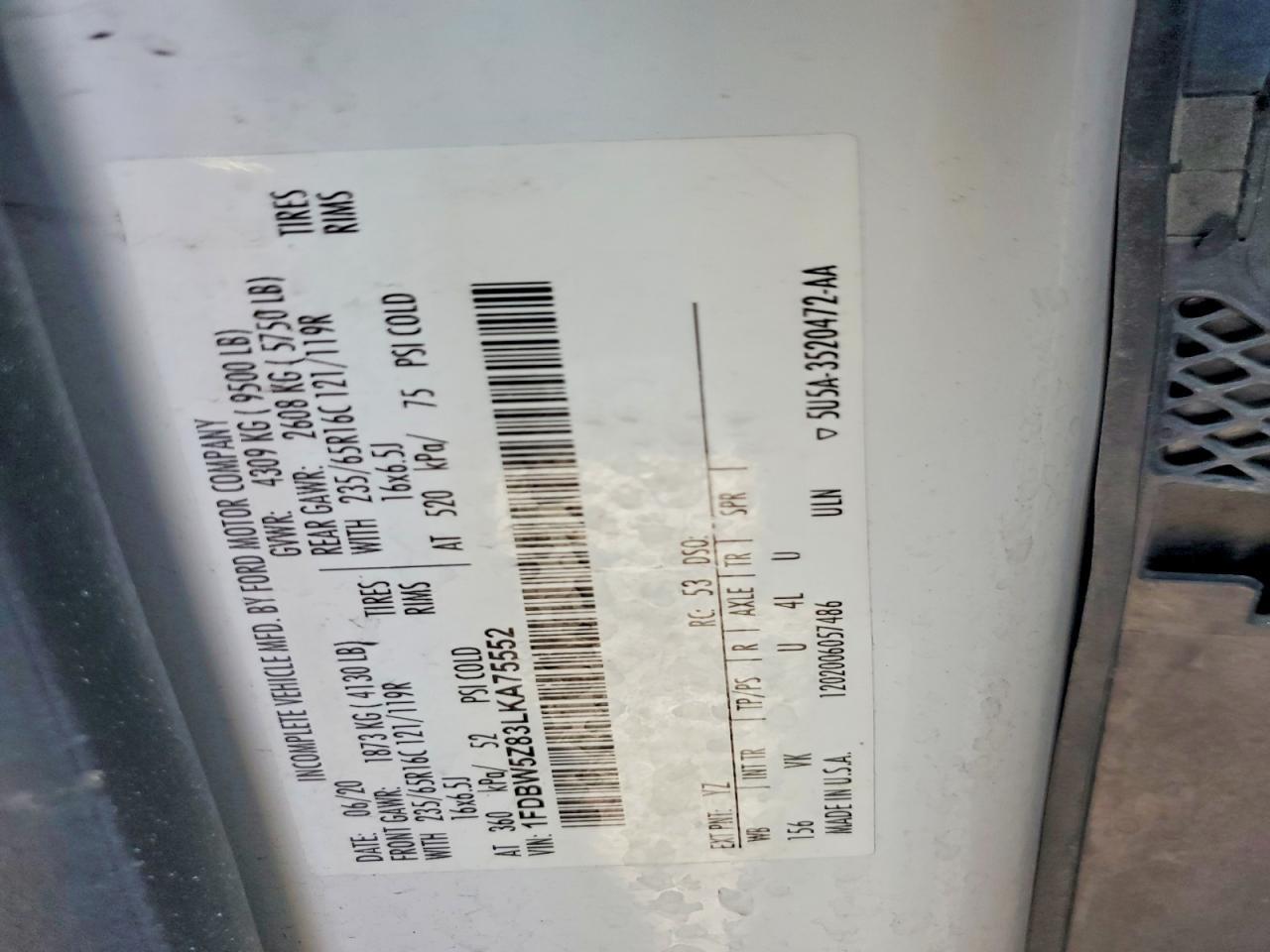 2020 Ford Transit Delivery Truck