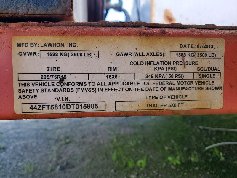 2013 Dhez 5'X8' 1-AXLE Flatbed Fuel