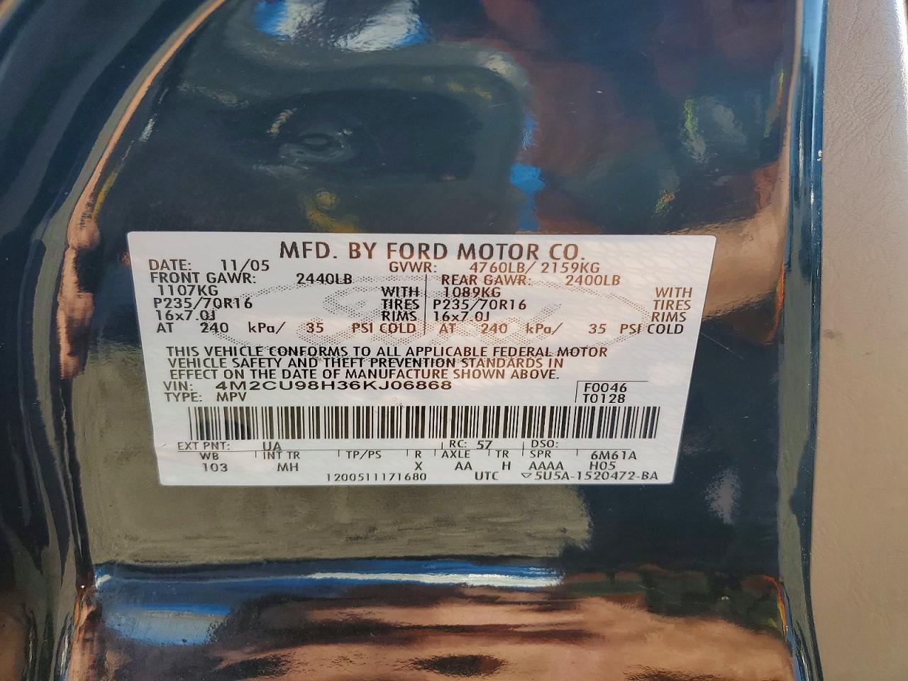 2006 Mercury Mariner hev