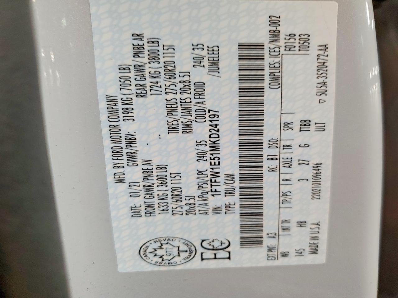 2021 Ford F150 Supercrew