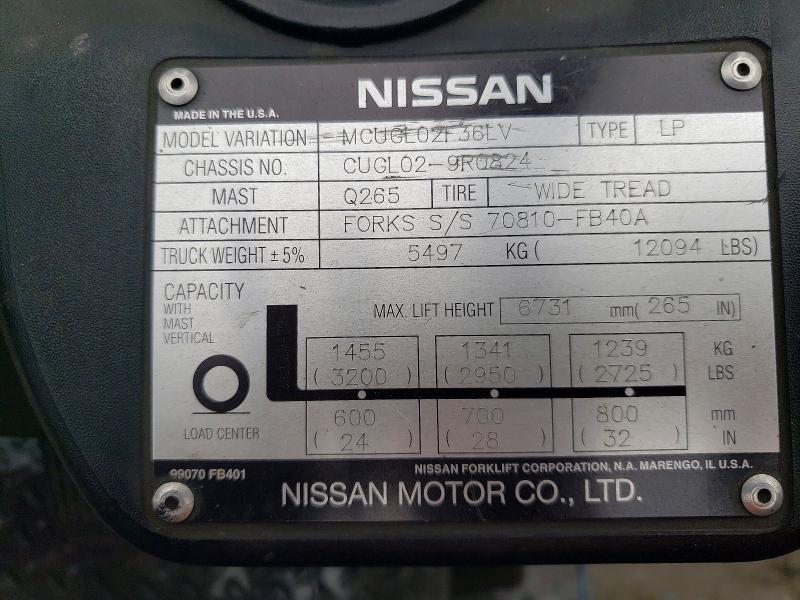 2005 Nissan MCUGL02136LV Forklift