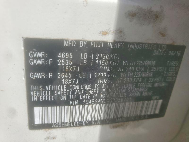 2016 Subaru Outback 2.5i Limited