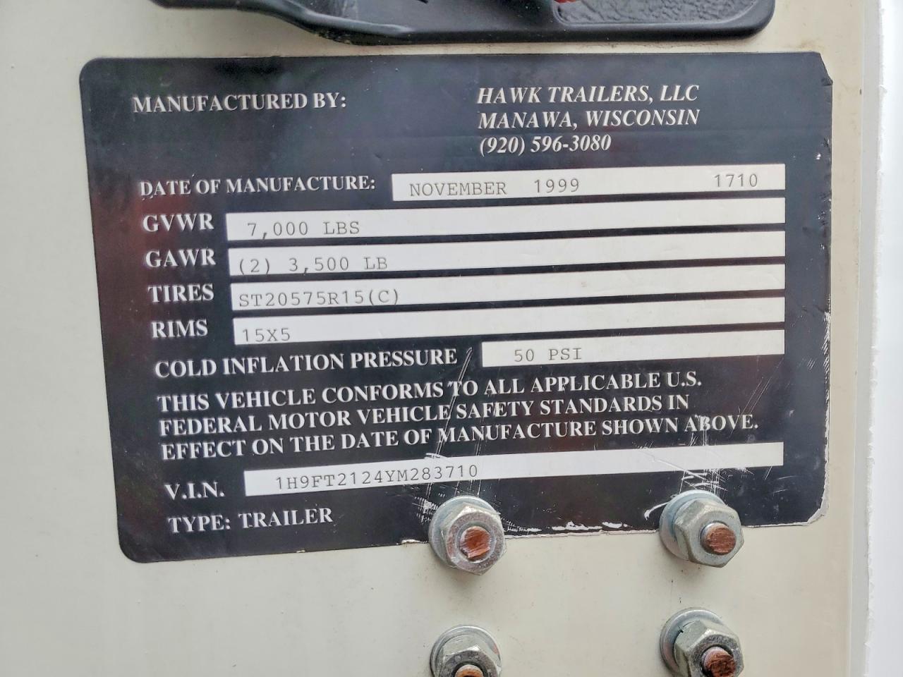 2000 Hawk Trailer Trailers