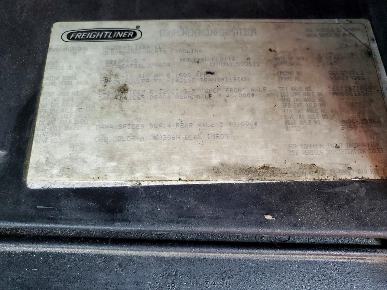 2002 Freigliner 2002 Freightliner FLD112 Semi Truck