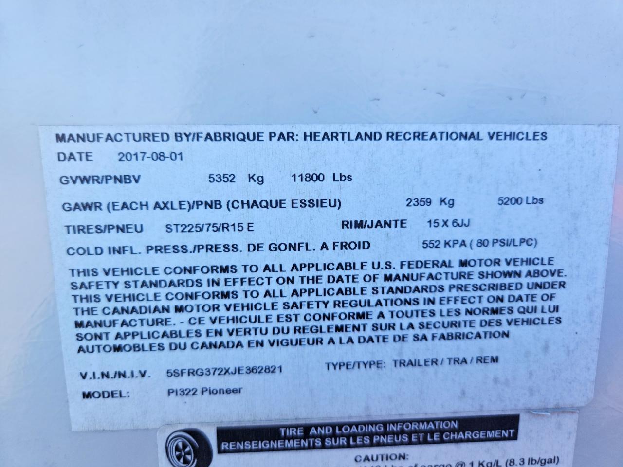 2018 Heartland Rv PI322 Pioneer Camper