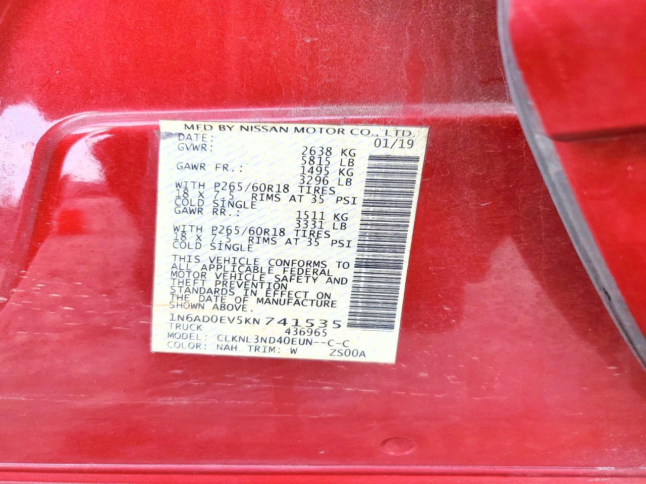 2019 Nissan Frontier SL