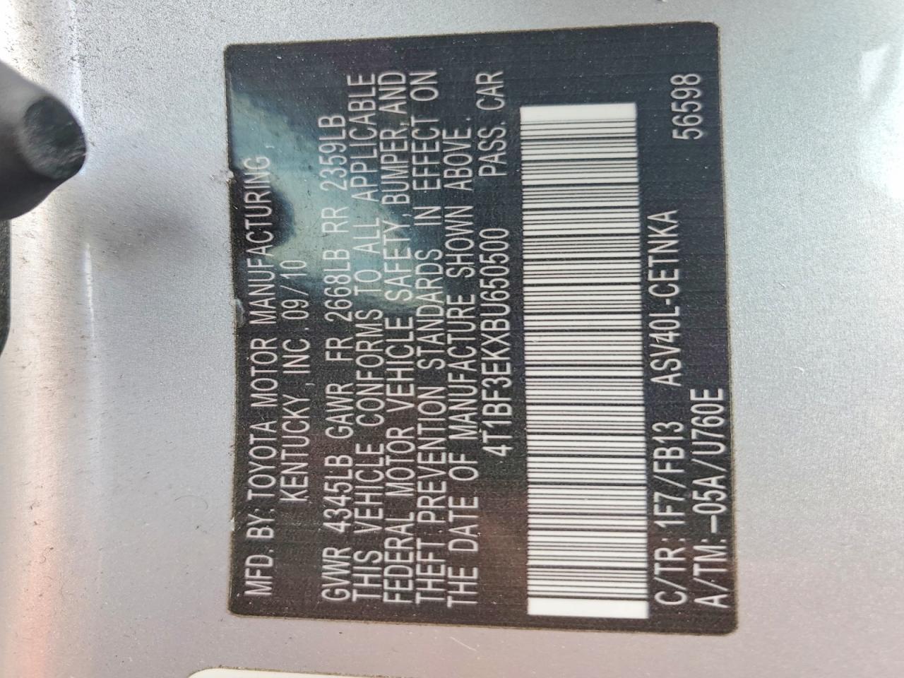 2011 Toyota Camry le