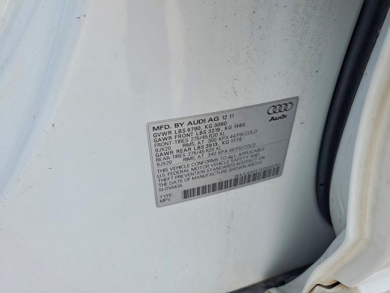 2012 Audi Q7 Premium Plus