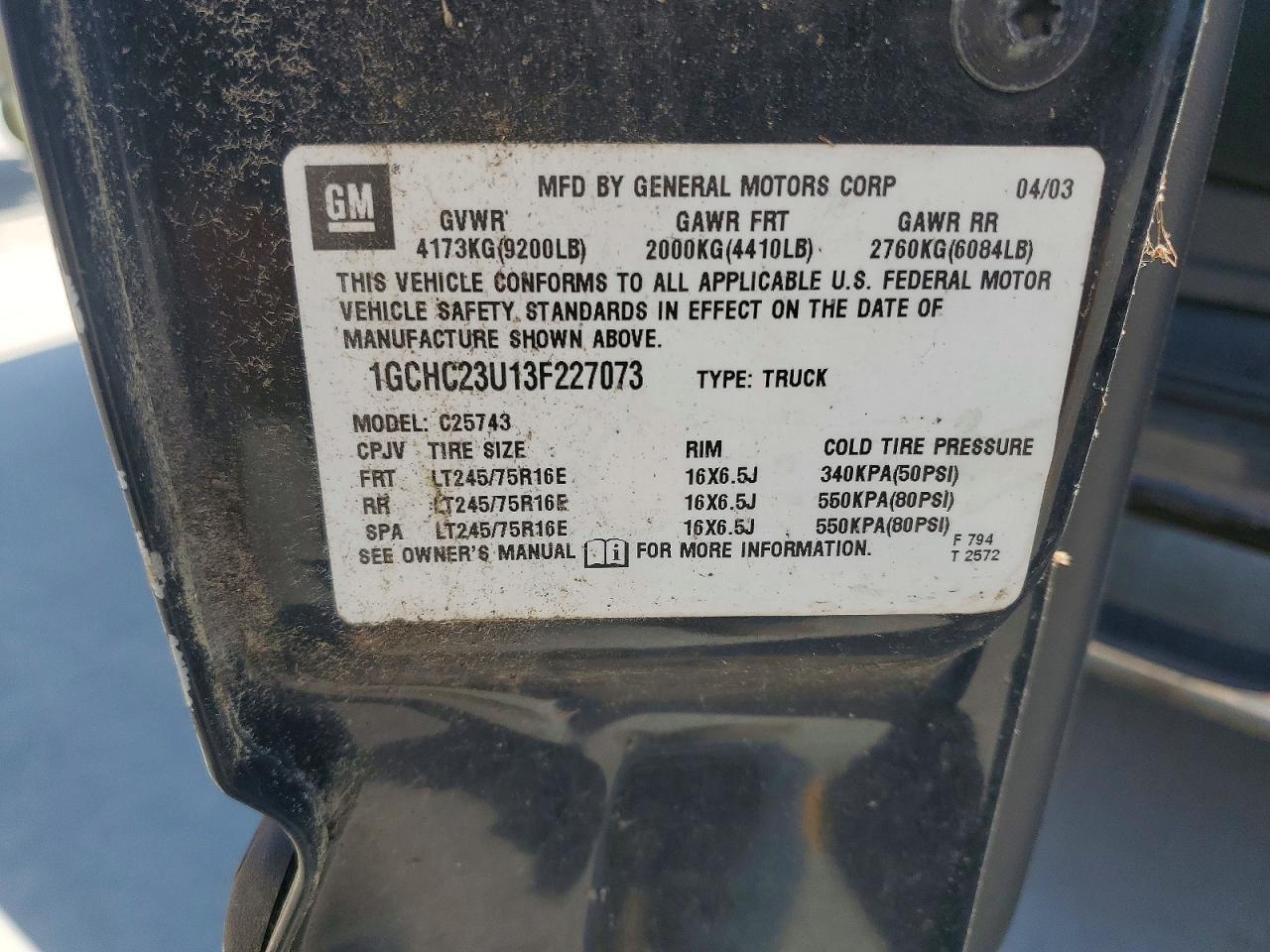 2003 Chevrolet Silverado C2500 Heavy Duty