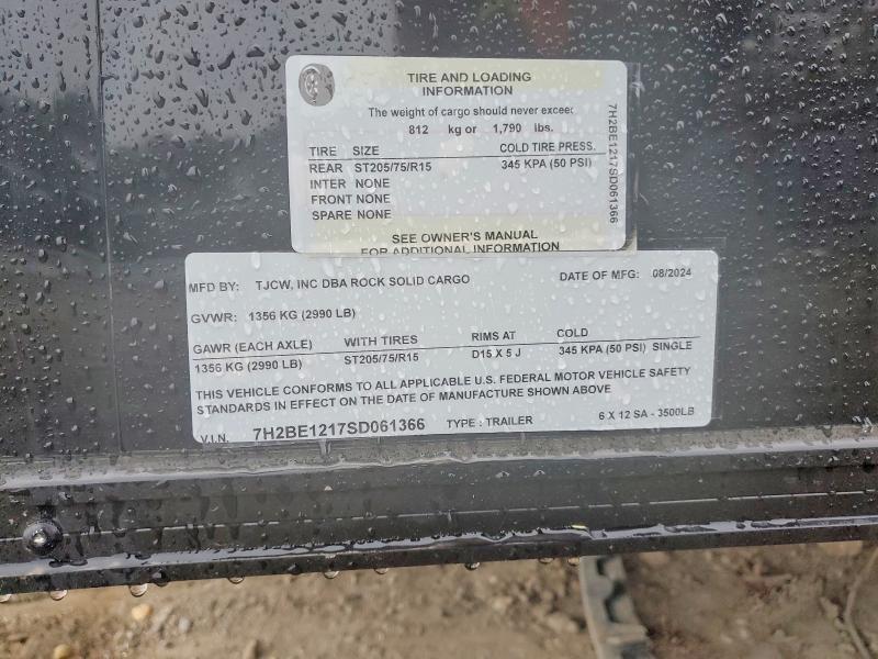 2025 Rock Solid Carg O 6x12 sa Enclosed Cargo Trailer