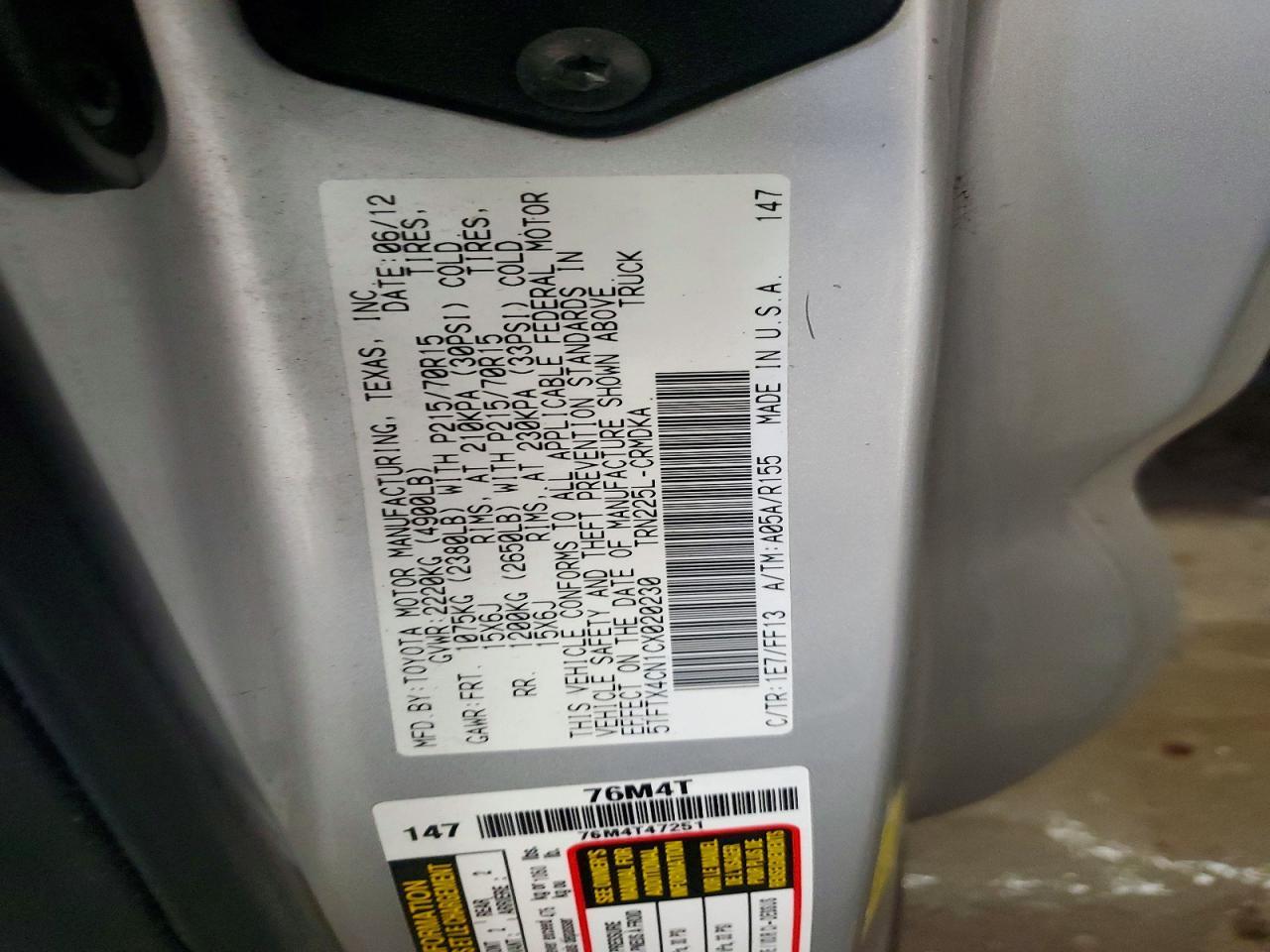 2012 Toyota Tacoma Base