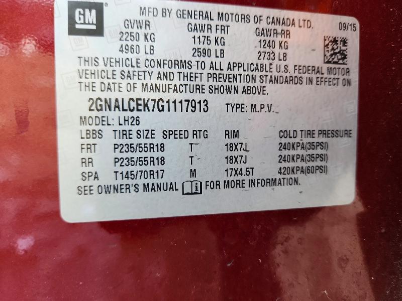 2016 Chevrolet Equinox lt
