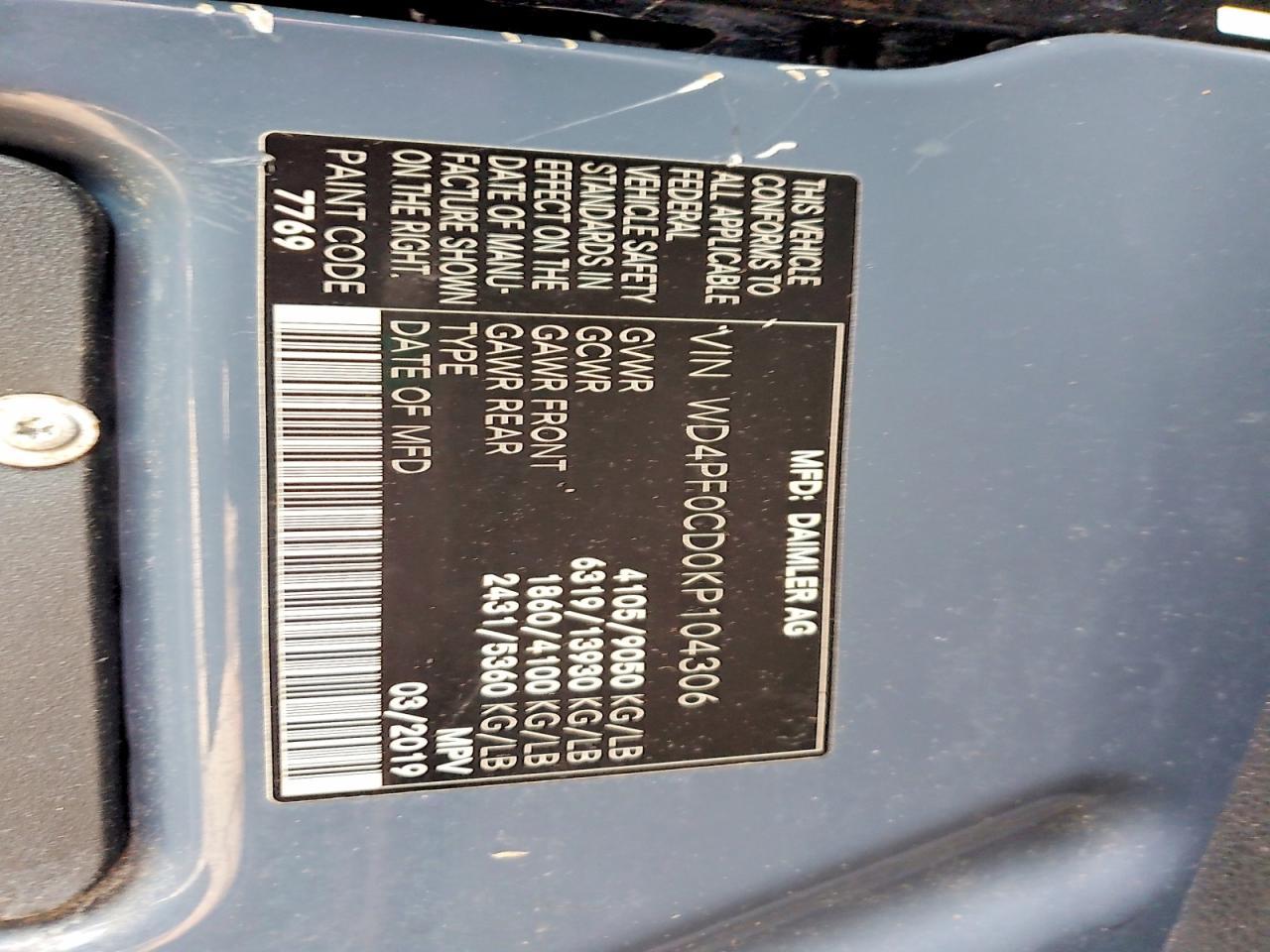 2019 Mercedes-Benz Sprinter 2500