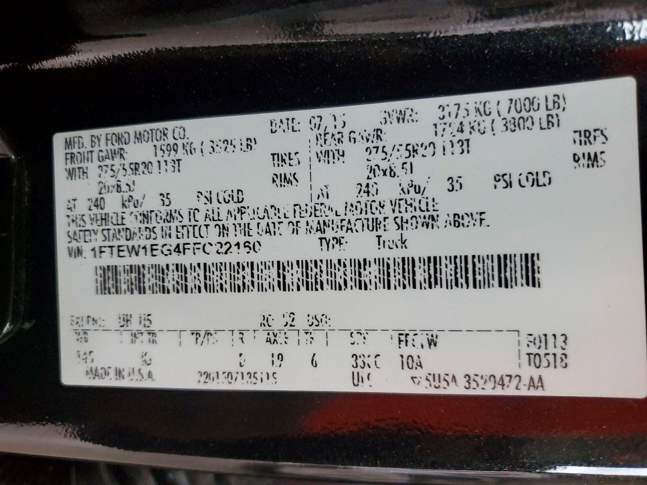 2015 Ford F150 Supercrew