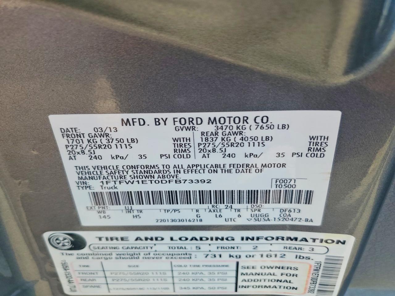 2013 Ford F150 Supercrew
