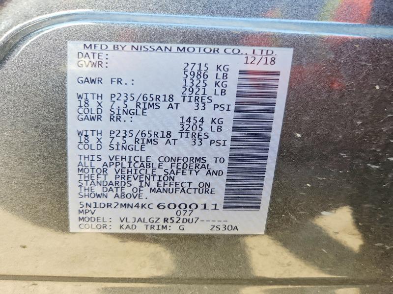 2019 Nissan Pathfinder sl