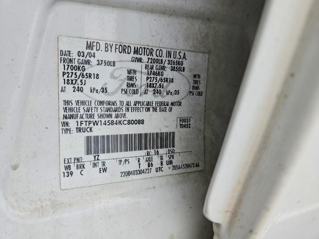 2004 Ford F150 Supercrew