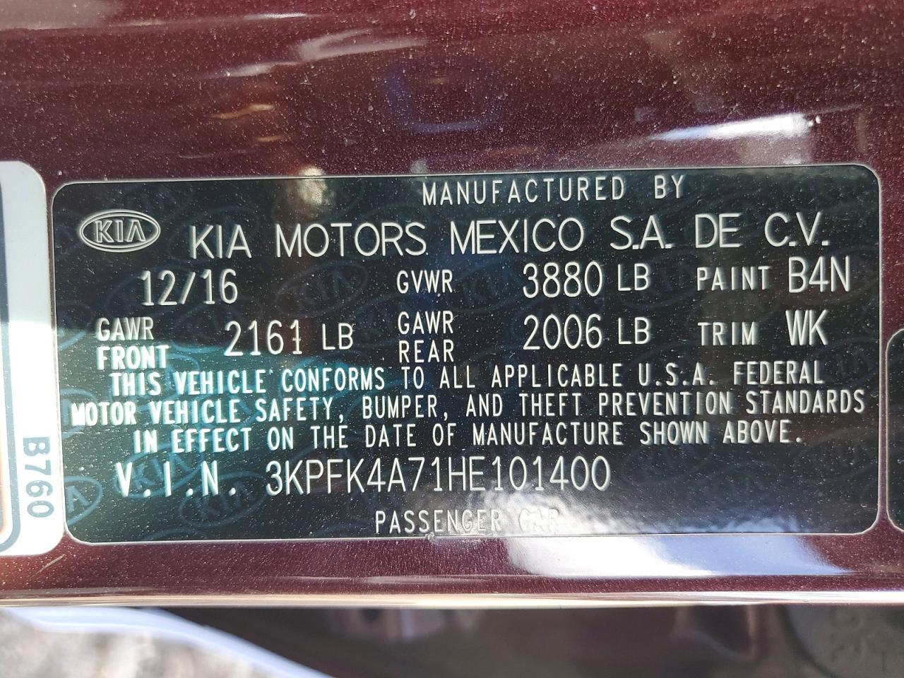 2017 KIA Forte lx