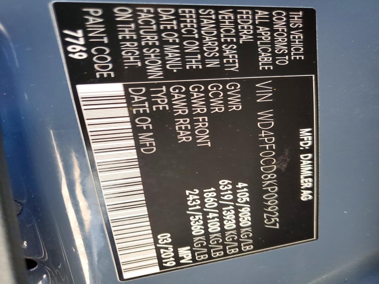 2019 Mercedes-Benz Sprinter 2500