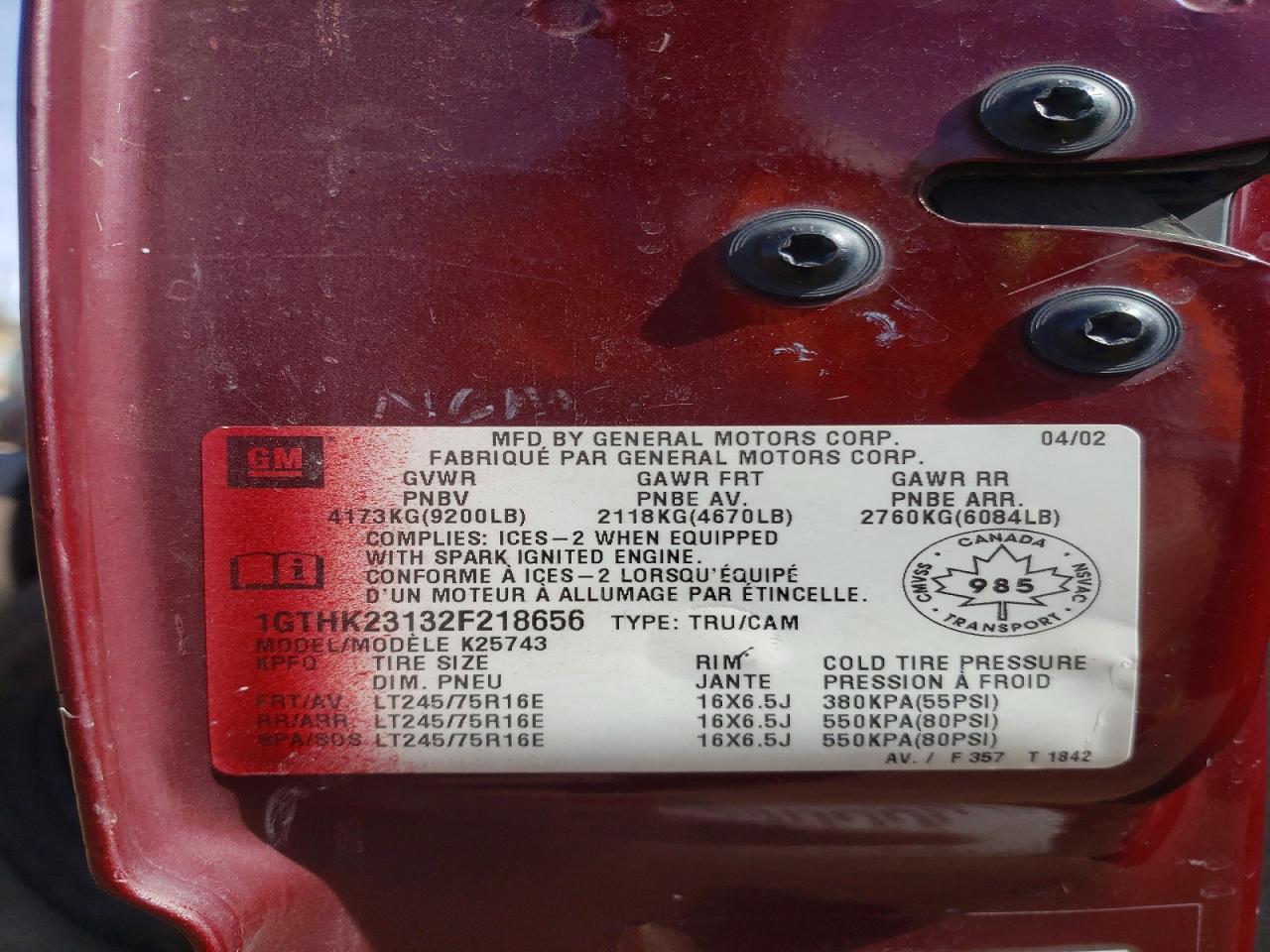 2002 GMC Sierra K2500 Heavy Duty