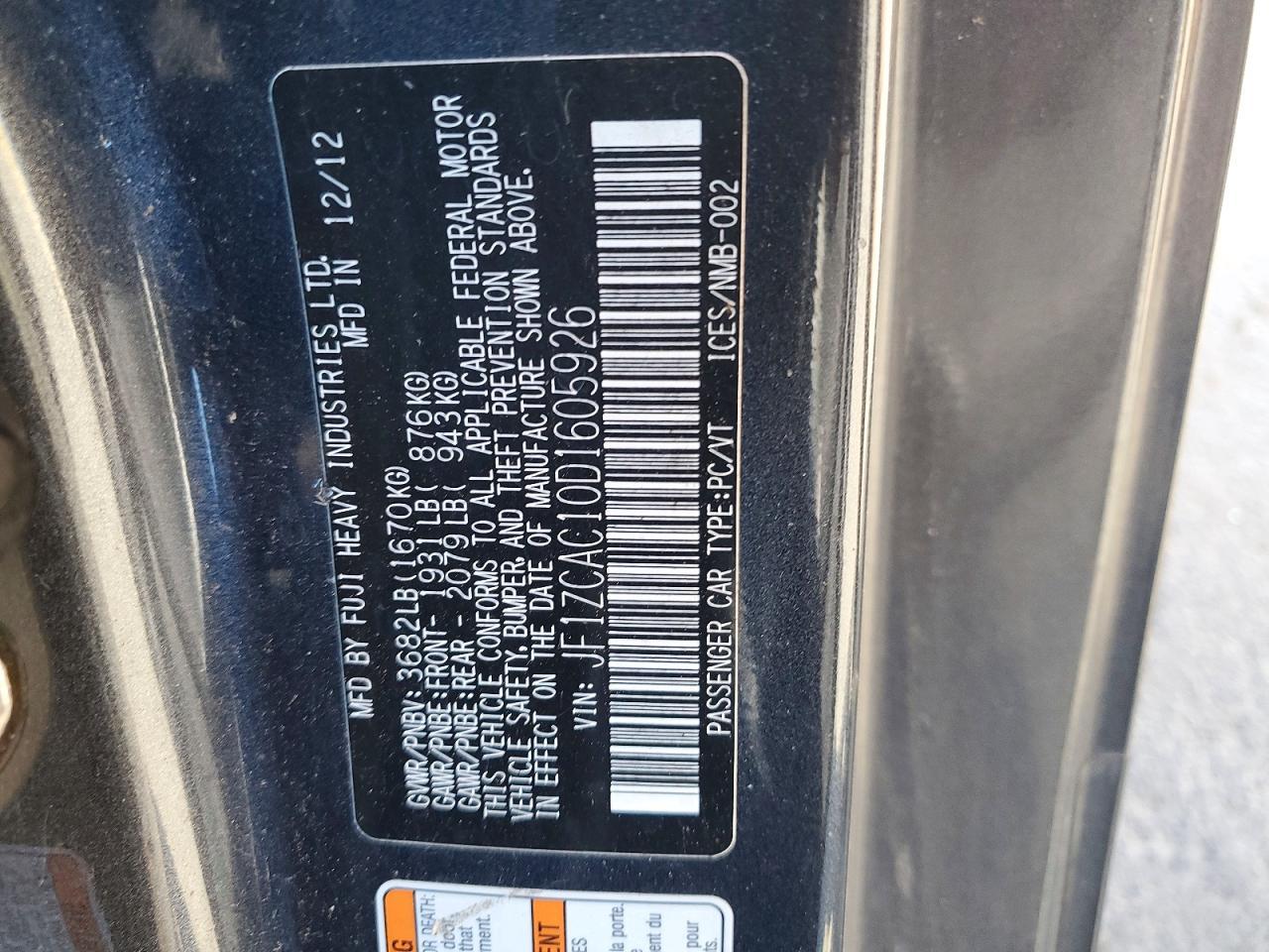 2013 Subaru Brz 2.0 Limited