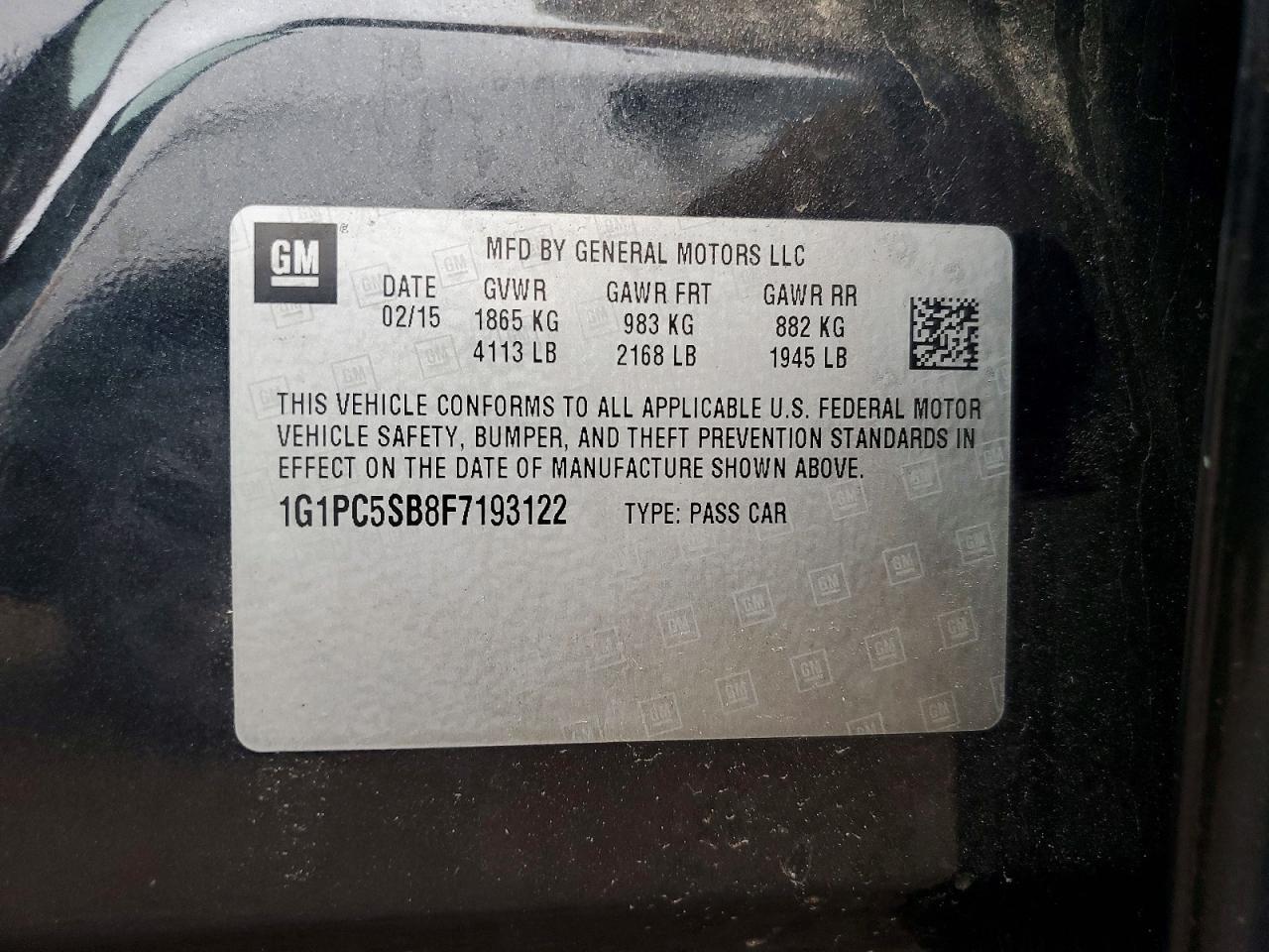 2015 Chevrolet Cruze lt