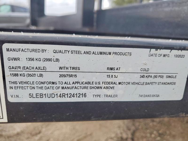 2024 Quality Steel 7412AN3.5KSA Utility Trailer