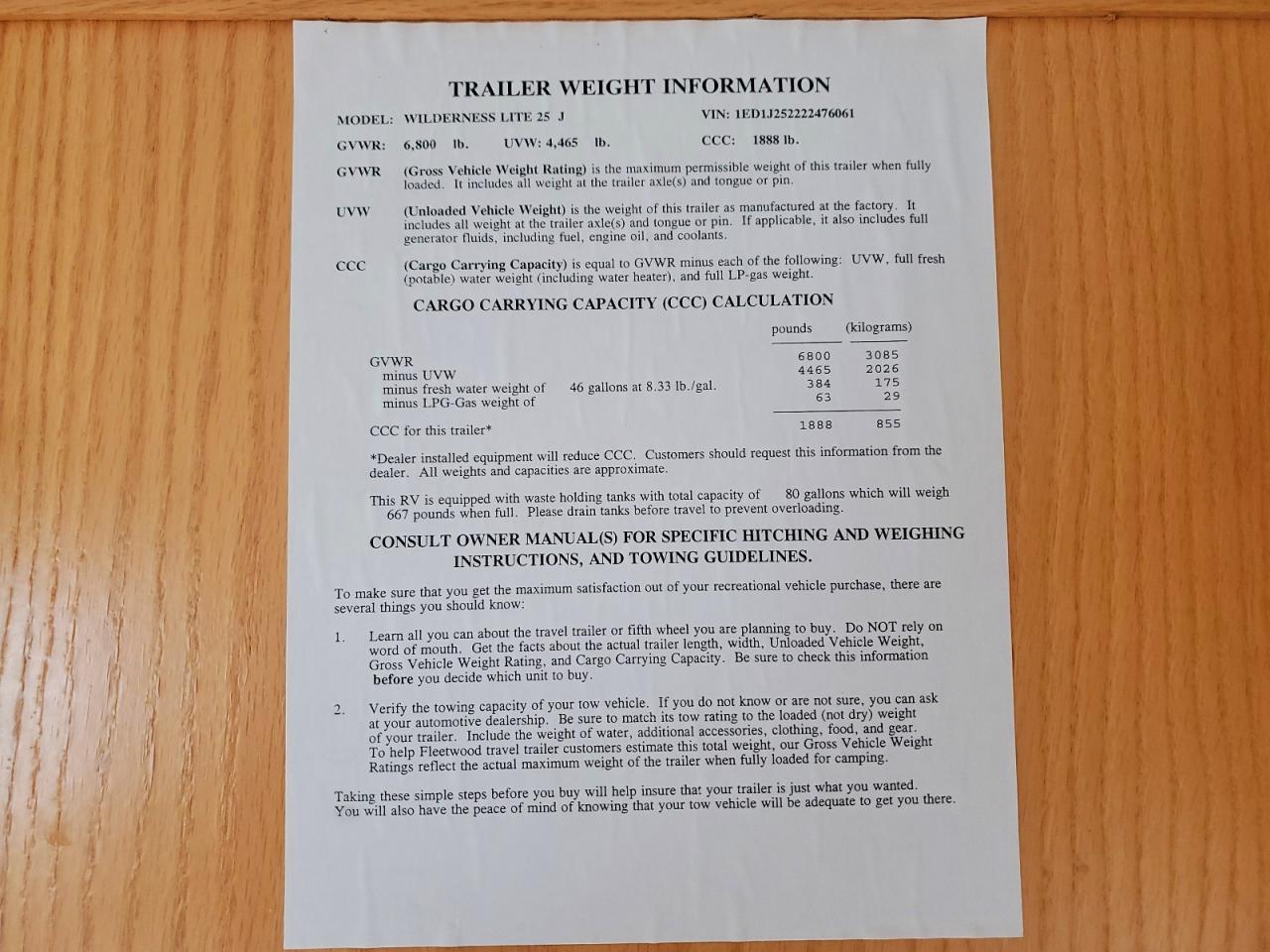 2002 Fleetwood Wilderness