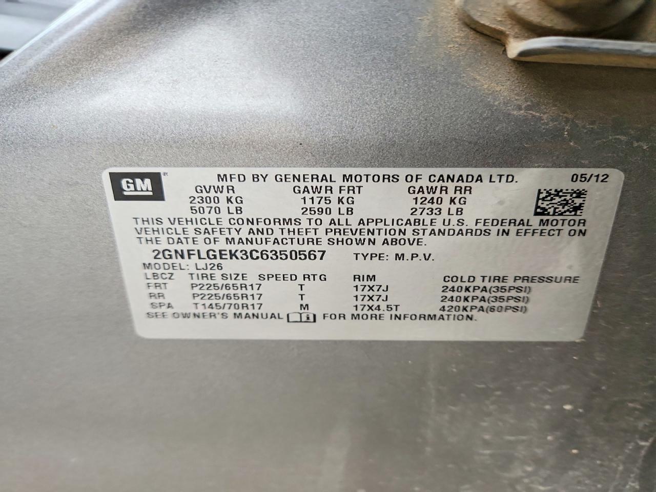 2012 Chev Equinox