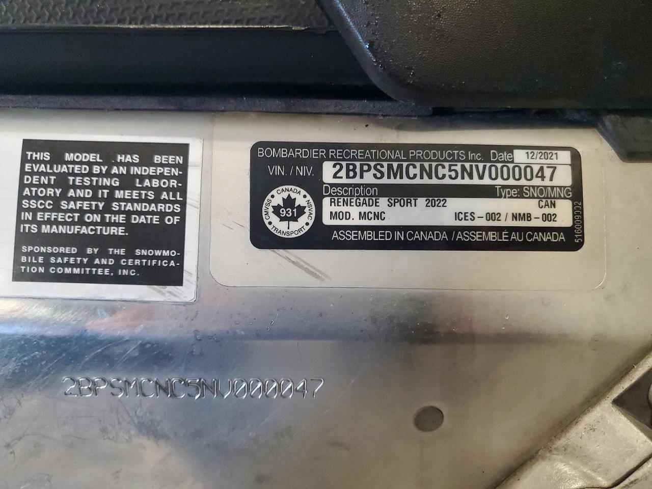 2022 Skidoo Snowmobile