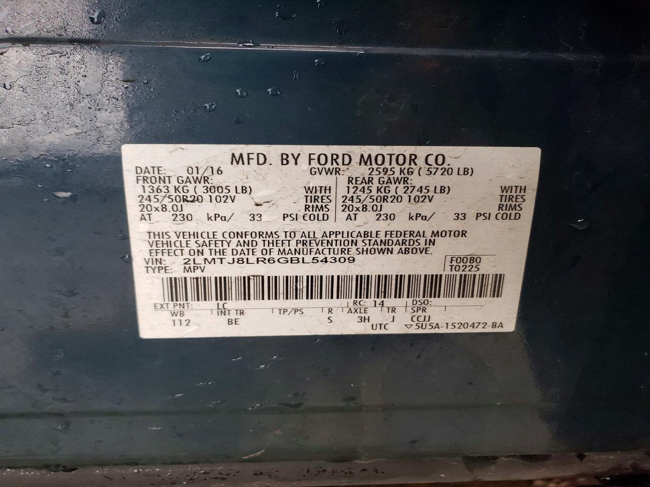 2016 Lincoln Mkx Reserve