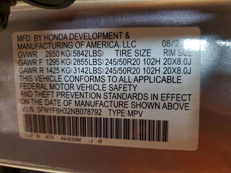 2022 Honda Pilot Sport