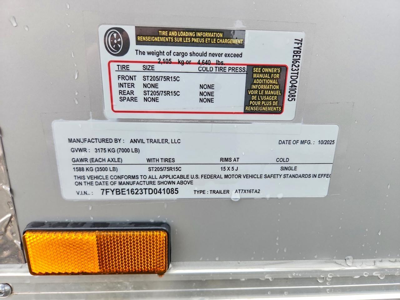 2026 Anvil AT7X16TA2 Enclosed Cargo Trailer