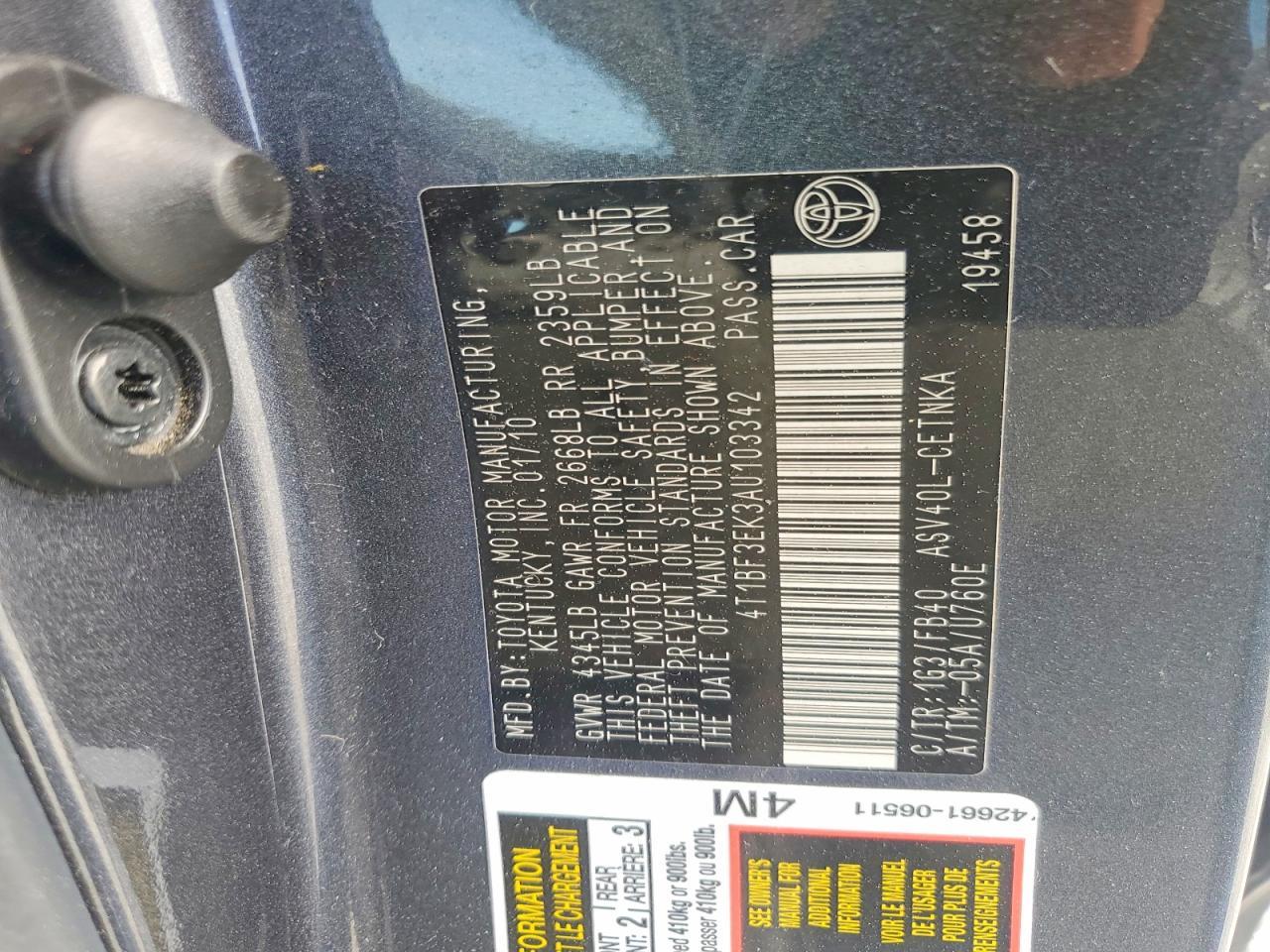 2010 Toyota Camry le