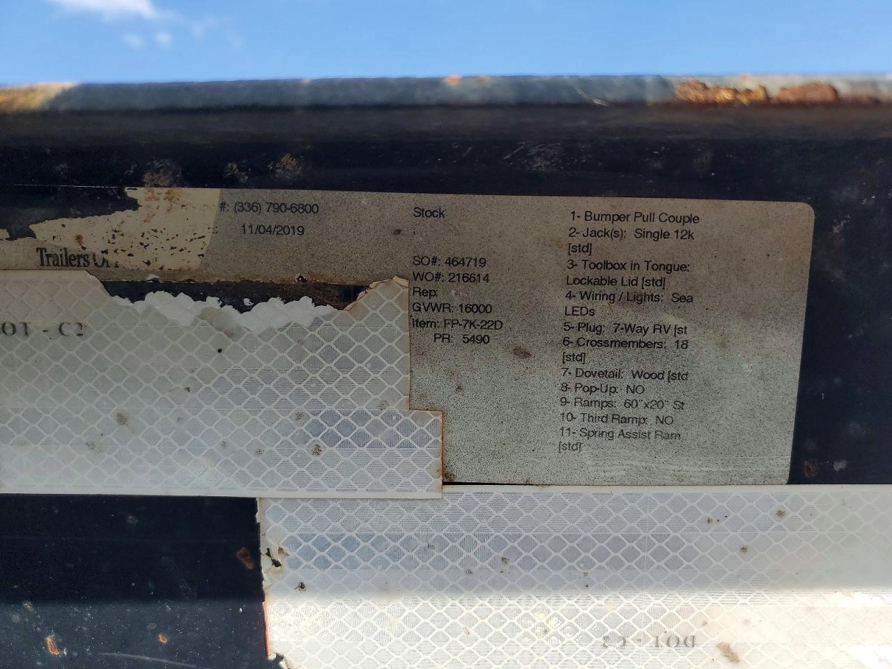 2020 Kaufman Equipment Trailer